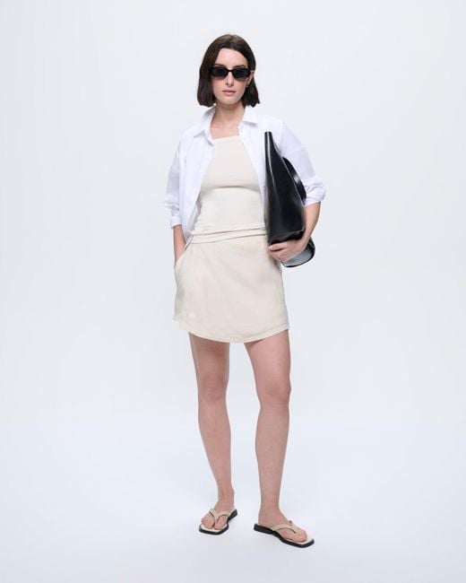 PANGAIA White Linen Wrap Shorts—Bone