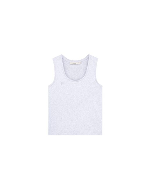 PANGAIA White Cotton Tank Top— Marl