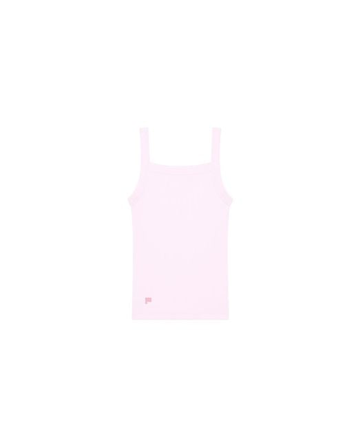 PANGAIA Pink Rib Square Neck Tank Top—Light Lilac