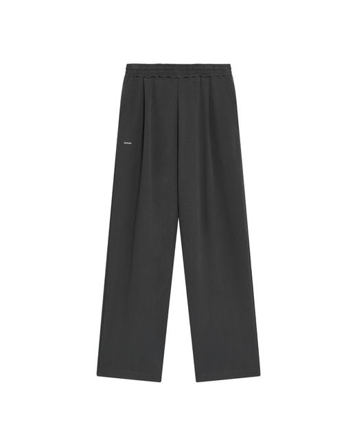 PANGAIA Gray Double Jersey Pleated Trousers—Smoked