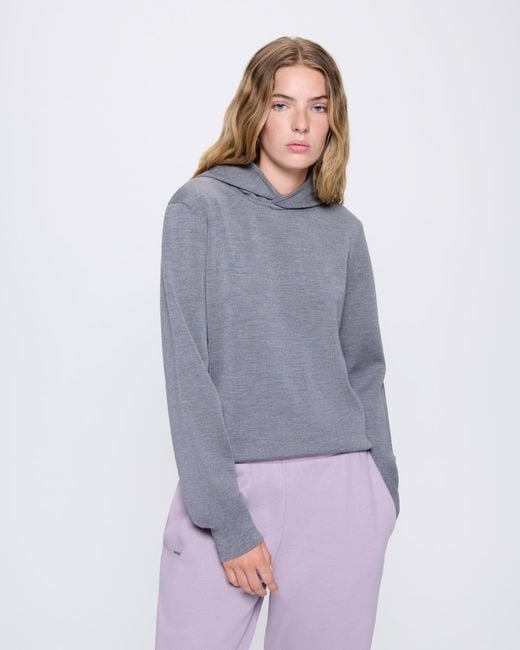 PANGAIA Gray Regenerative Merino Wool Hoodie