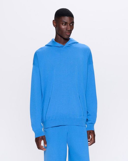 PANGAIA Blue Dna Knitted Hoodie for men