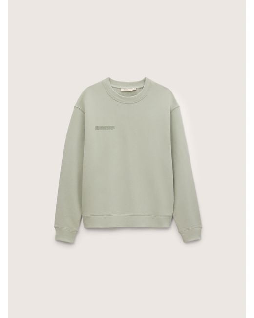 PANGAIA White Midweight Sweatshirt—Iron Fade for men