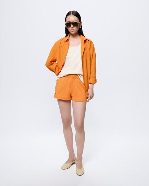 PANGAIA Orange Cotton Shorts—Saffron