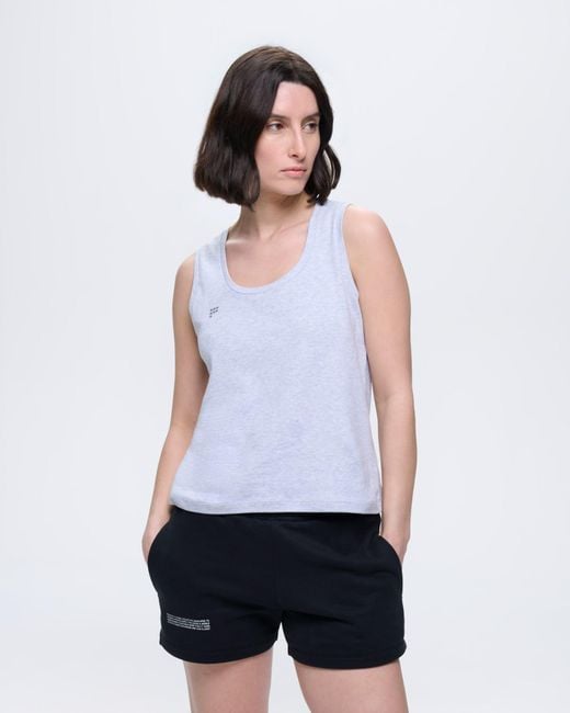 PANGAIA White Cotton Tank Top— Marl