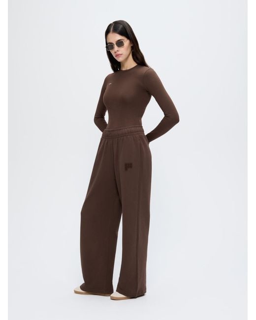 PANGAIA Brown Straight Leg Track Pants—Mahogany