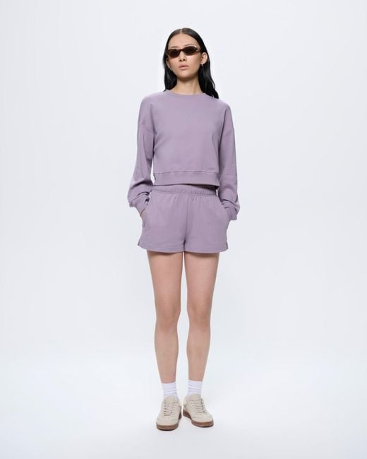 PANGAIA Purple Cotton Shorts—Dusty Mauve