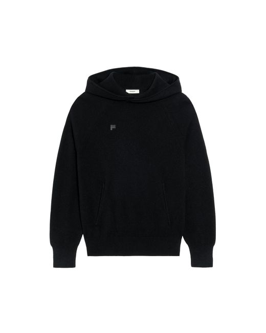 PANGAIA Black Recycled Cashmere Hoodie