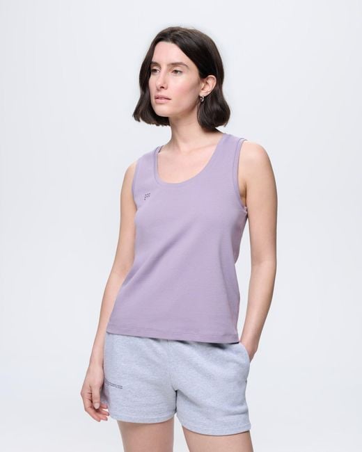 PANGAIA Purple Cotton Tank Top—Dusty Mauve
