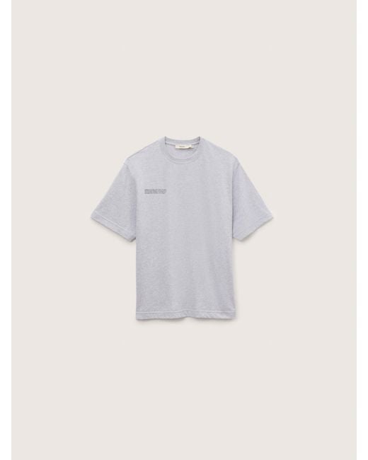 PANGAIA White Midweight T-Shirt— Marl for men