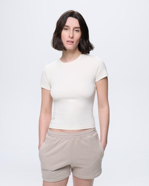 PANGAIA White Rib T-Shirt—Bone