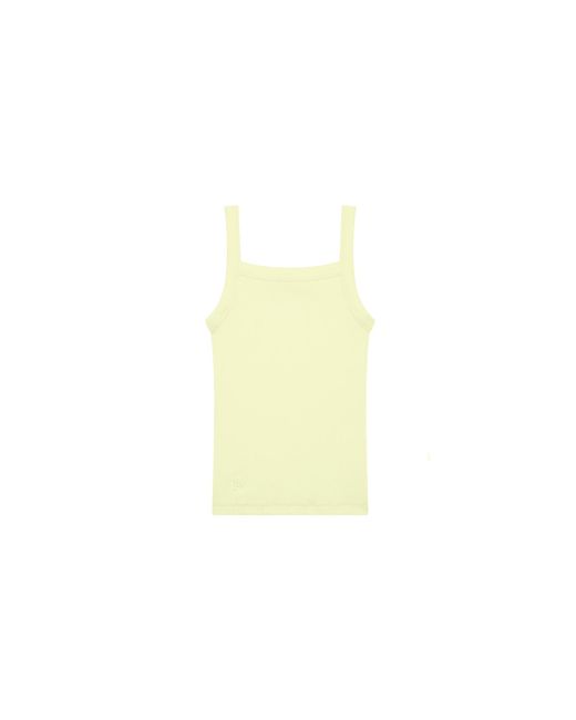 PANGAIA White Rib Square Neck Tank Top—Soft Lime