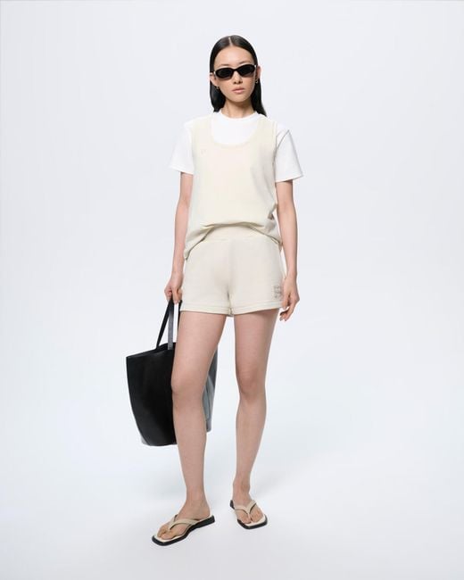 PANGAIA White Midweight Shorts—Bone