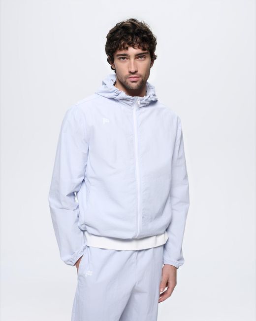 PANGAIA White Recycled Nylon Zip Up Jacket—Ice for men