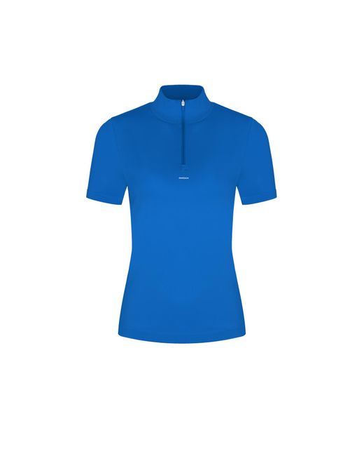 PANGAIA Blue 99% Bio-Based Zipped Short Sleeve Top