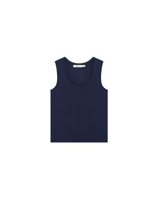 PANGAIA Blue Cotton Tank Top—Midnight