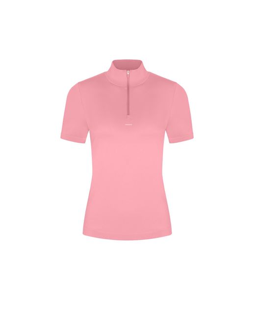 PANGAIA Pink 99% Bio-Based Zipped Short Sleeve Top
