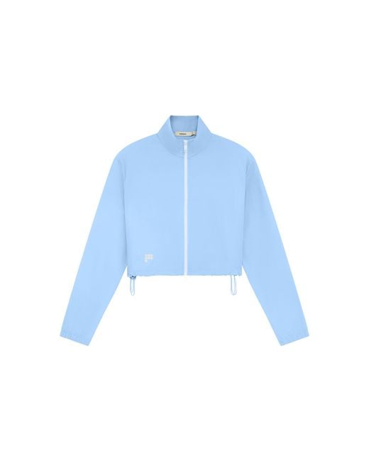 PANGAIA Blue Recycled Nylon Zip Up Jacket—Dewdrop