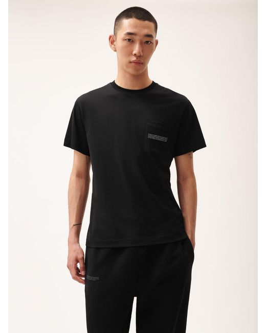 PANGAIA Black Mens 365 Lightweight Pocket T-shirt