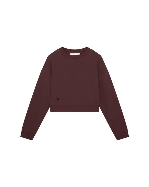 PANGAIA Red Cropped Sweatshirt—Mahogany