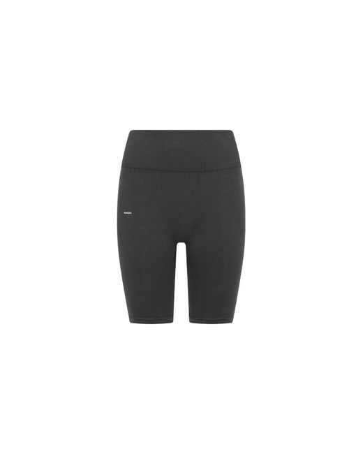 PANGAIA Black Cotton-Stretch Cycle Shorts—Smoked