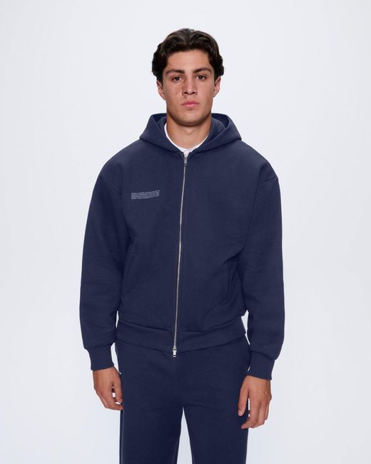 PANGAIA Blue 365 Heavyweight Two-Way Zip-Through Hoodie