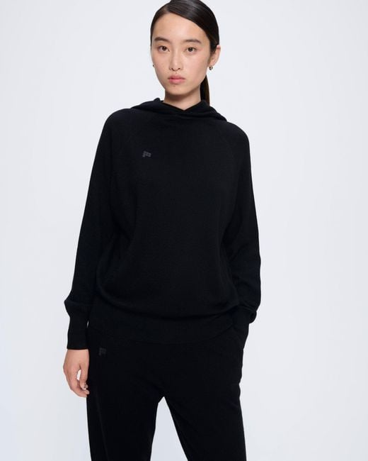 PANGAIA Black Recycled Cashmere Hoodie