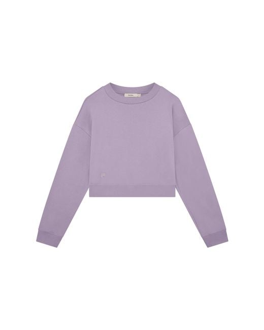 PANGAIA Purple Cropped Sweatshirt—Dusty Mauve