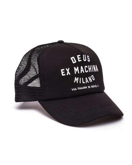 Deus Ex Machina Milano Address Trucker Cap | Black for men