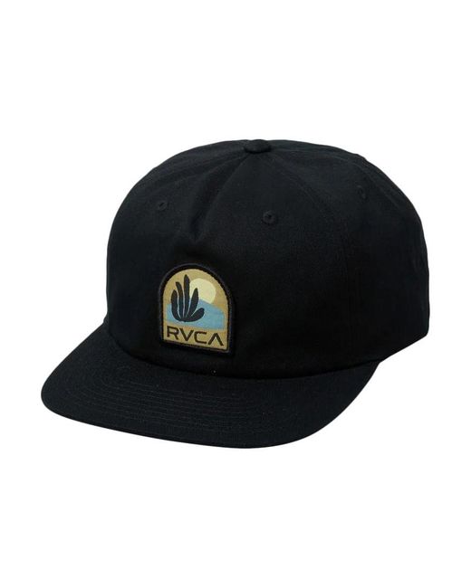 RVCA Black Paper Cuts Snapback Hat Paper Cuts Snapback Hat for men