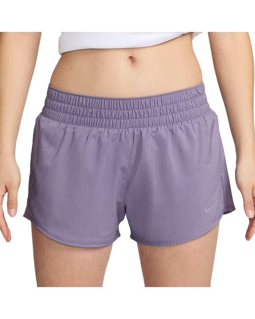 Nike Purple Dri-fit One Mid-rise 3in Brief-lined Shorts Dri-fit One Mid-rise 3in Brief-lined Shorts