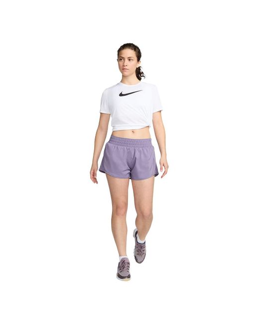 Nike Purple Dri-fit One Mid-rise 3in Brief-lined Shorts Dri-fit One Mid-rise 3in Brief-lined Shorts