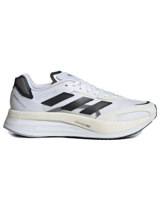 Adidas White Mens Adizero Boston 10 Running Shoes for men
