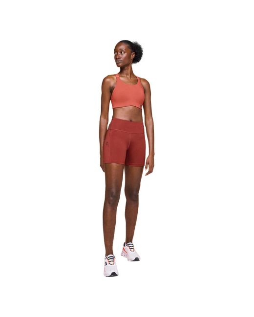 On Shoes Red Performance Short Tight Performance Short Tight