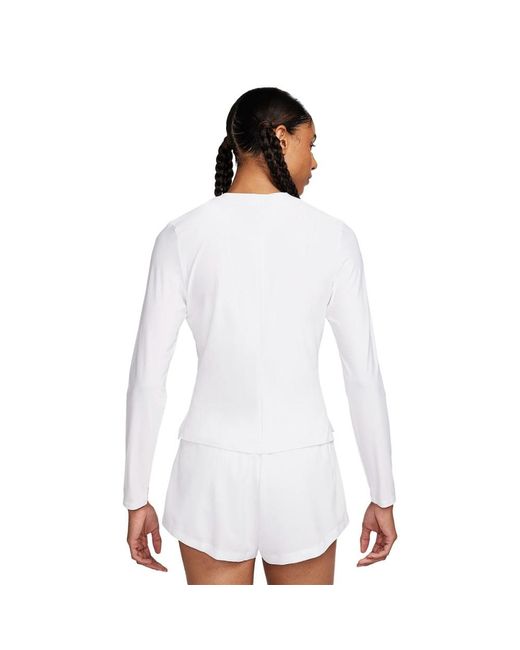 Nike White Dri-fit 1/4 Zip Long Sleeve T-shirt Dri-fit 1/4 Zip Long Sleeve T-shirt