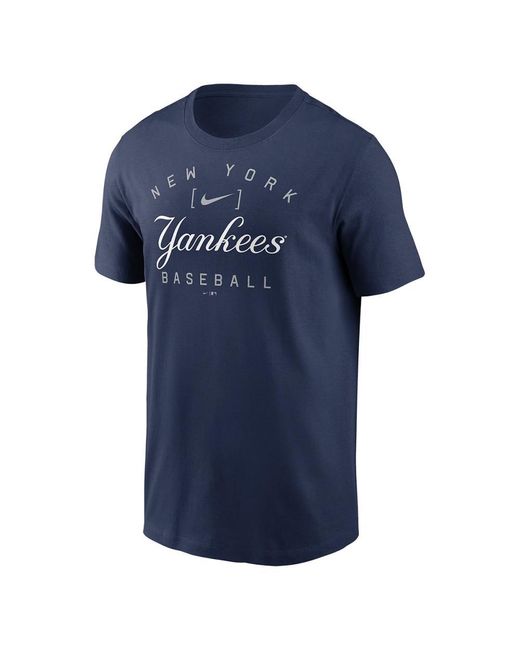Nike Blue Mlb New York Yankees Home Team Athletic Arch T-shirt Mlb New York Yankees Home Team Athletic Arch T-shirt for men