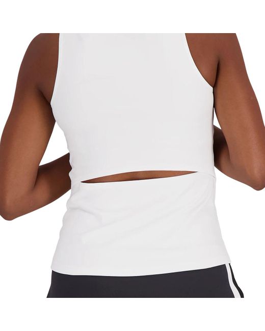 New Balance White Cropped Tournament Tnk Cropped Tournament Tnk