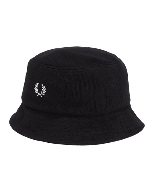 Fred Perry Black Pique Bucket Hat Pique Bucket Hat for men
