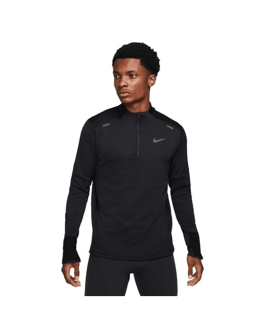 Nike Mens Therma-fit Repel Element 1/4-zip Running Top in Black for Men ...