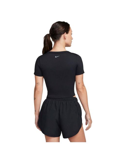 Nike Black One Fitted Dri-fit Cropped Yop One Fitted Dri-fit Cropped Yop