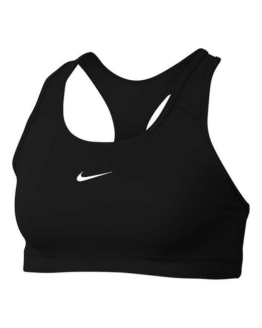 Nike Wo Dri-fit Swoosh Sports Bra in Black | Lyst