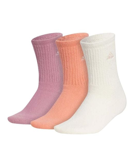Adidas Pink Cushioned 3-stripe 3-pack Crew Socks Cushioned 3-stripe 3-pack Crew Socks