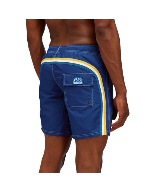 Sundek Blue Elastic Mid Lenght 16 Shorts Elastic Mid Lenght 16 Shorts for men