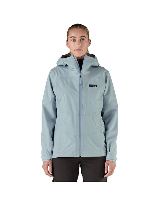 Patagonia Blue Wo Boulder Fork Rain Jacket