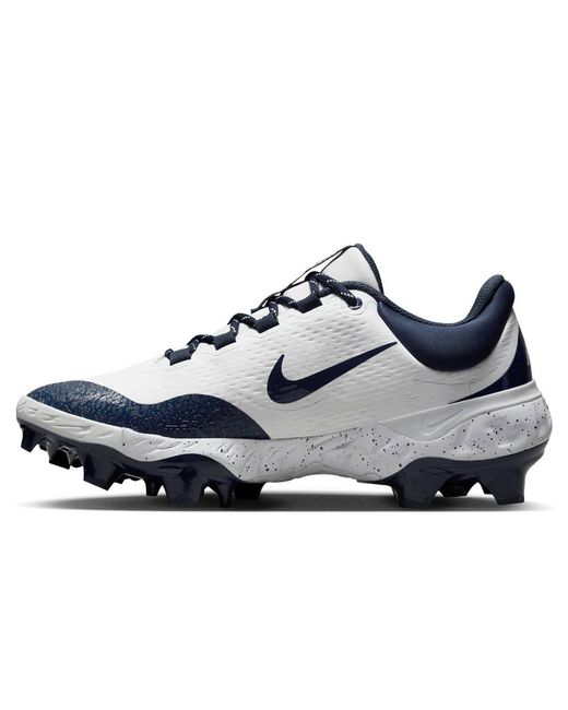 Nike Blue Mens Alpha Huarache Elite 4 Low Mcs Cleats for men