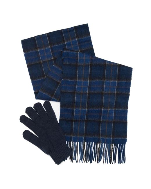 Barbour Tartan Scarf / Gloves Gift Set in Blue for Men | Lyst