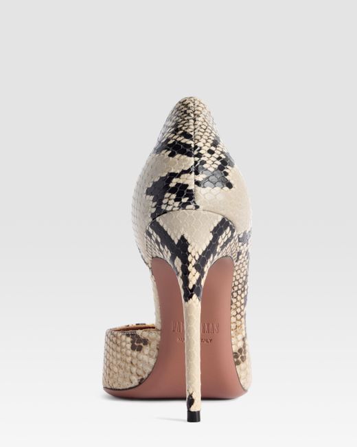 Paris Texas White Python-Print Pump