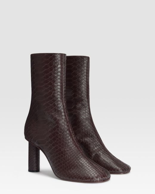 Paris Texas Brown Python-Print Ankle Boot