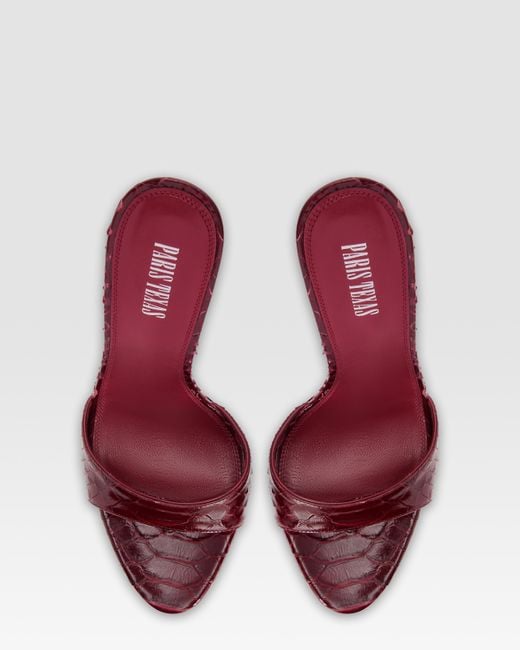 Paris Texas Brown Python-Print Leather Mule