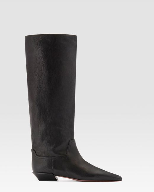 Paris Texas Black Leather Boot